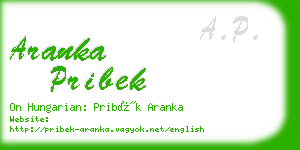 aranka pribek business card